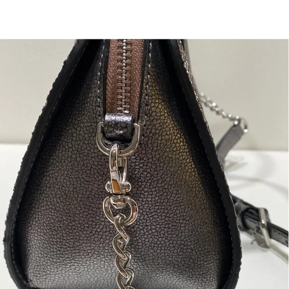 Kate Spade- Laurel Way Mini Riley Glitter Satchel/ Crossbody in Gun Metal - Picture 3 of 8